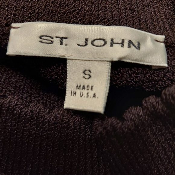 Vtg St. John Dark Brown Sleeveless Knit Top Size S And Matching Skirt Size 8 - Picture 5 of 6